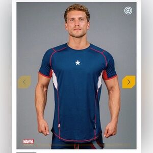 SuperX - Captain America Performance Short Sleeve - M